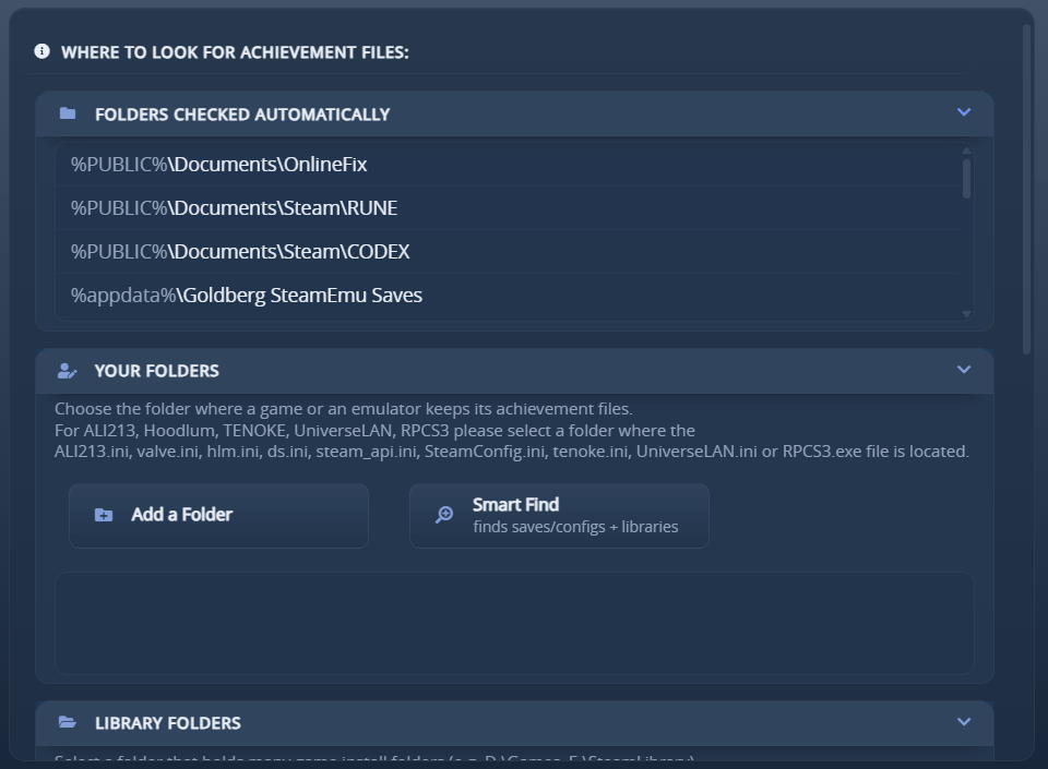 Settings - Folders