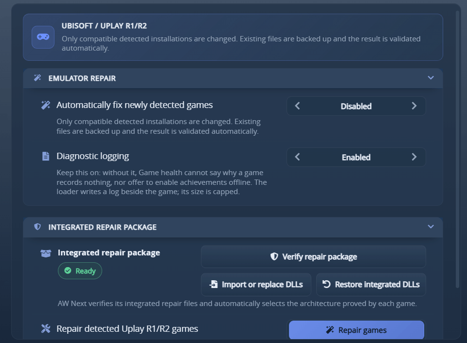 Settings - Ubisoft / Uplay R2