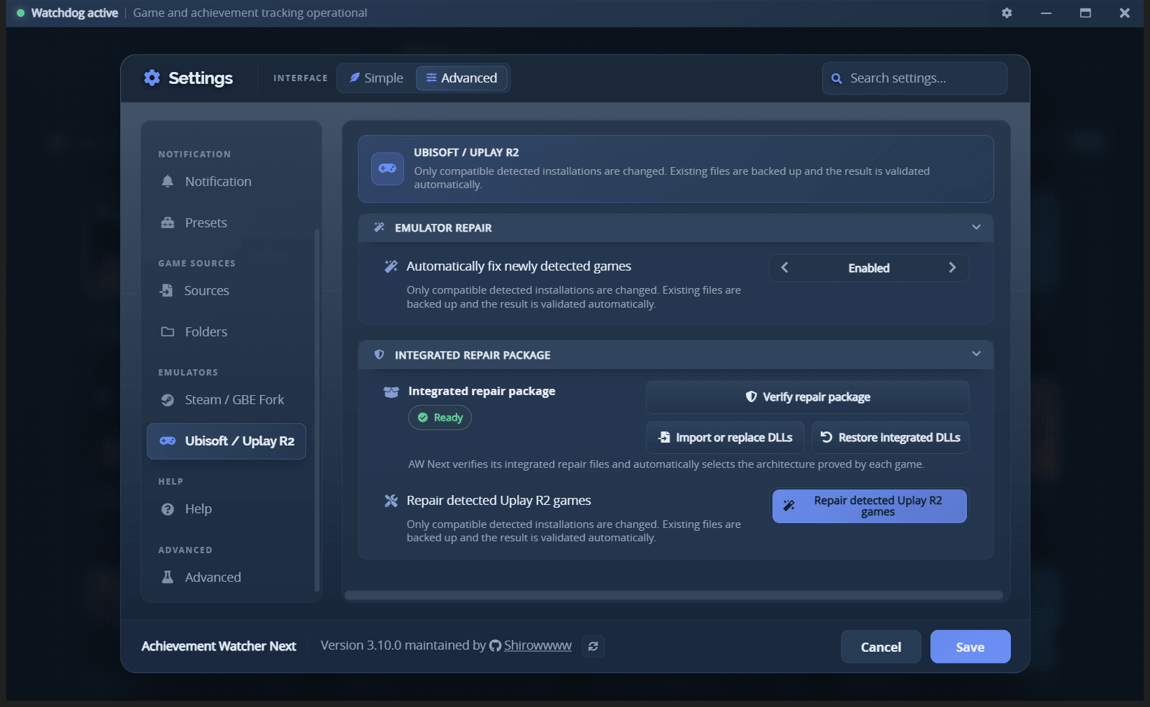 Settings - Ubisoft / Uplay R2